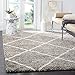 SAFAVIEH Hudson Shag Collection Accent Rug - 3' x 5', Grey & Ivory, Modern Trellis Design, Non-Shedding & Easy Care, 2-inch Thick Ideal for High Traffic Areas in Foyer, Living Room, Bedroom (SGH281B)