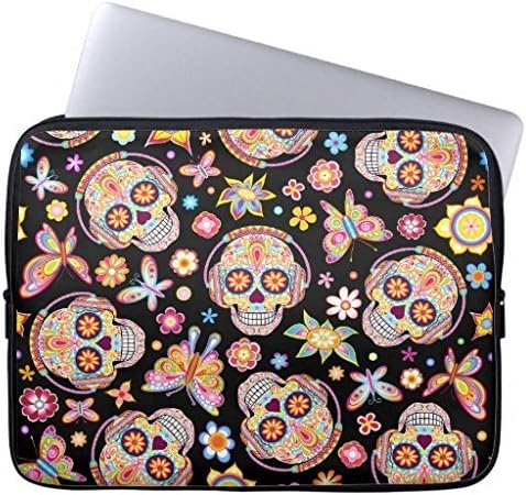 Computer Case for Laptops 13-13.3 inch Modern Sugar Skulls Laptop Sleeve 13 inch Macbook Air Ultraportable Neoprene Waterproof Laptop Case Women Computer Sleeve