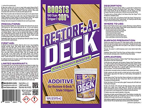 Restore-A-Deck Stain Stripper, Wood Brightener, Booster, Thickening Gel Combo Pack