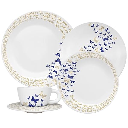 Oxford Moon Gloria 20 Piece Porcelain Dinnerware Set, White