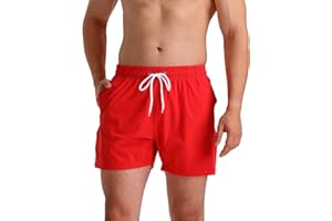 TUVEKE Men's Swim Trunks Quick Dry Bathing Suit for Men 5 Inch Inseam with Mesh Liner Mens Swimming Shorts Beach Shorts S-XXL
