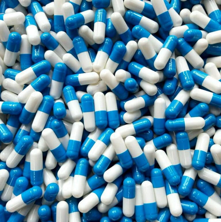EnyapCaps 200 Size 1 Blue/White Empty Gelatin Capsules Gelatine Hard Pill Cases Self Fill