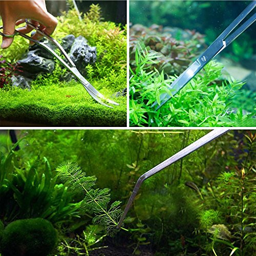 MingDak Aquatic Plant Tool Aquarium Plant Stainless Steel Aquascape Tweezers Scissor Spatula