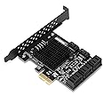 PCE8SAT-M01 PCI-E to SATA 3.0 Card, 8-Port SATA3.0 Interface Expansion Card, PCI-E 1X 2X 4X 8X 16X Interface, Controller Expansion Board Compatible with SATA6G, 3G, 1.5G Hard Drive