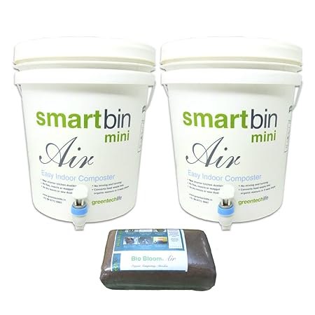 GreenTech Life Easy Indoor Home Air Composter Smart Bin, 10L Set of 2