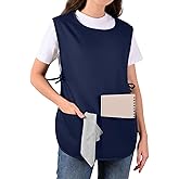 ROTANET Cobbler Apron for Women Men with 2 Pockets Waterproof Art Smock Aprons for Painting Hairstylist Cleaning Adults