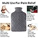 Ohuhu 2L Hot Water Bottle Transparent Classic Bottle with Knitted Cover for Pain Relief Hot Therapy Blue Hot Water Bottles, 2000ml 68oz