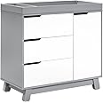 Babyletto Hudson 3-Drawer Changer Dresser with Removable Changing Tray in Grey and White, Greenguard Gold Certified