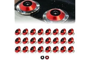 Rolling Gears 24-Piece M6 x 18mm Anodized Aluminum Tapered Washer Kit for Widebody, Fender Flares, Engine Bay Dress-Up (Blackfire)