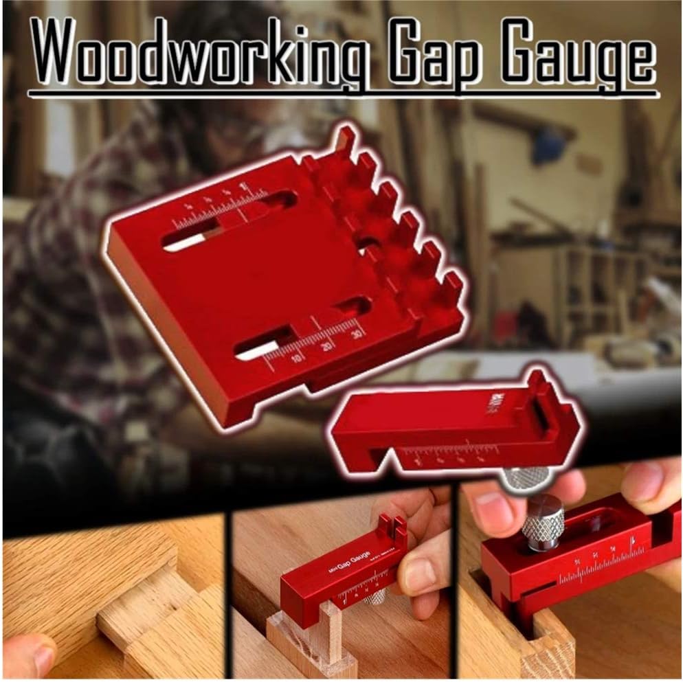 Hilyo Woodworking Gaps Gauge - Wood Project Craft Messuring Ruler, Longth Width Depth Measure Ruler Woodworking Scribe Precision Woodworking Ruler, Portable Precision Gauge Tool