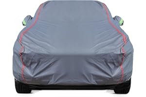 QUYDDC Breathable New Material, Waterproof Car Cover, Locks and Zipper Doors, Sunscreen Waterproof UV Prevention Snowproof Wind and Windproof,Suitable for Indoor Outdoor,for Sedan (205" to 216") C5