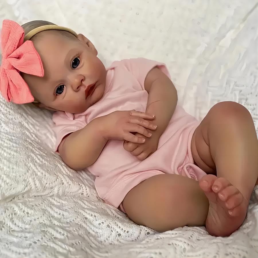 JUYOUYI Reborn Baby Dolls, 18 Inch Lifelike Cute Girl Doll Vinyl Full Body, Realistic Newborn Baby Doll Gift for Kids Age 3+,No accessories (Madow.P) — image 1