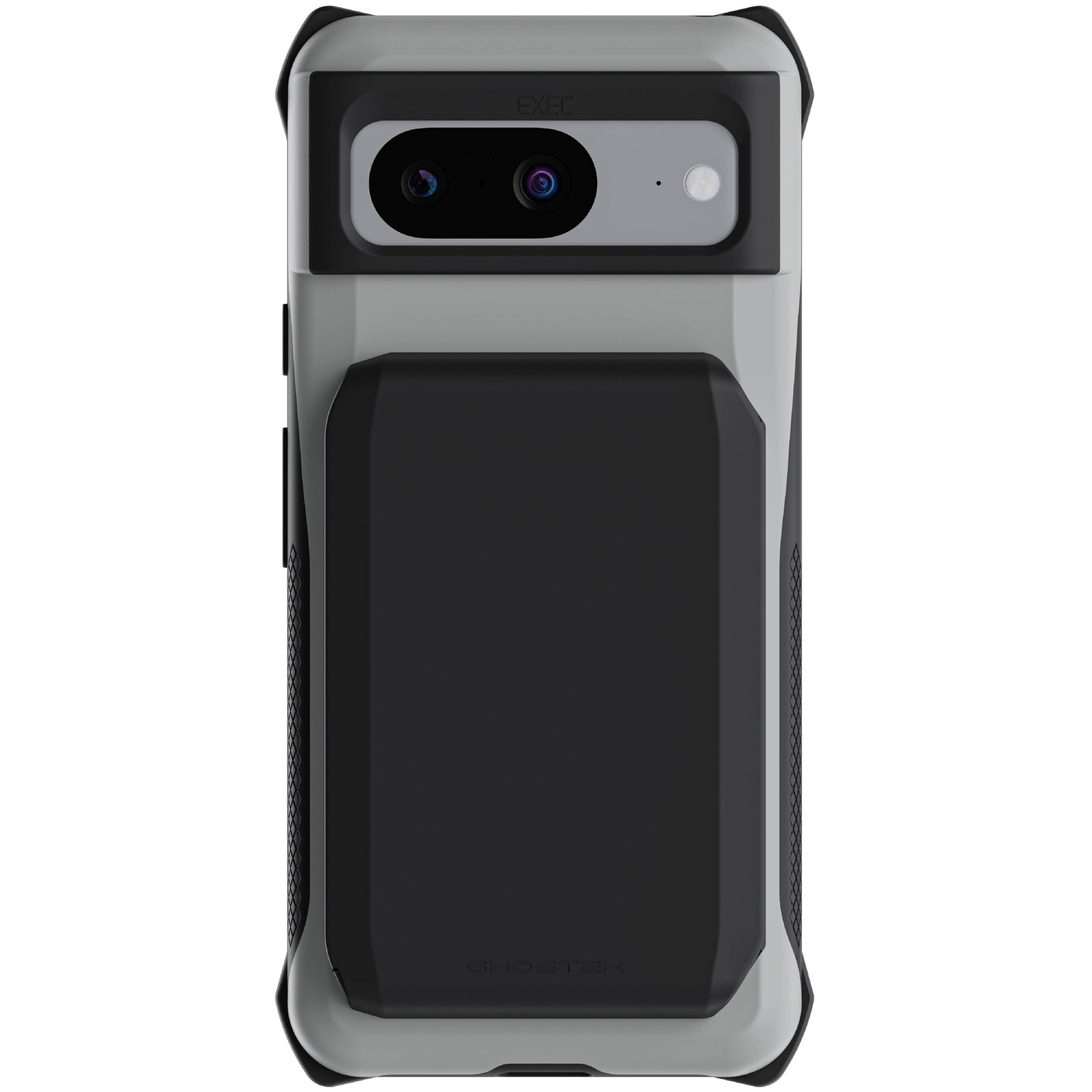 Ghostek Exec Wallet Case for Google Pixel 8 - Magnetic Credit Card Holder, Compatible with Wireless Charging, Kickstand (6.2 Inch, Gray)