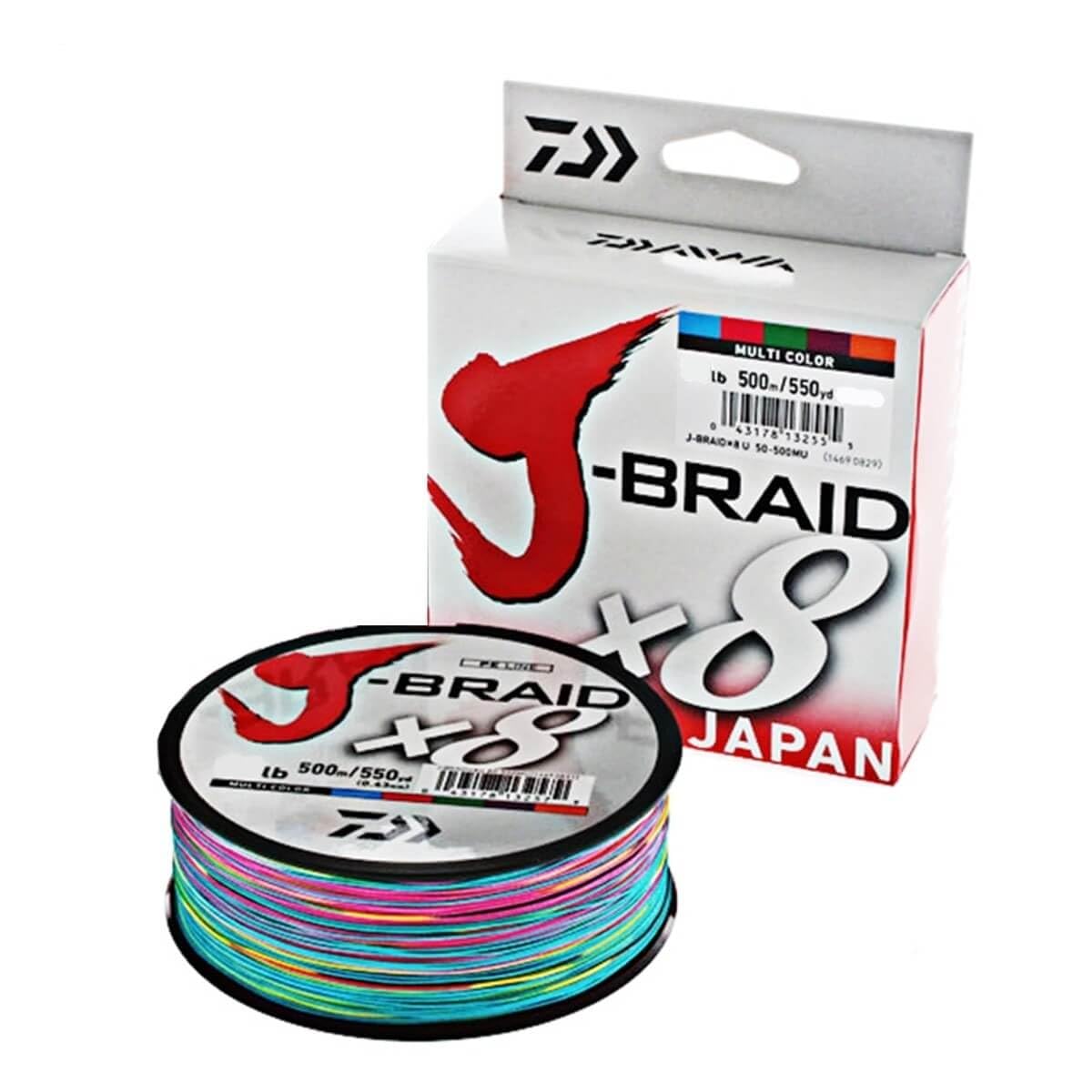 Daiwa J-Braidx8 103Lb .42Mm-500M Multi Coloured