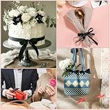 YAAVAAW 22m 10mm Thin Black Satin Ribbon Gift Wrapping Halloween view 4