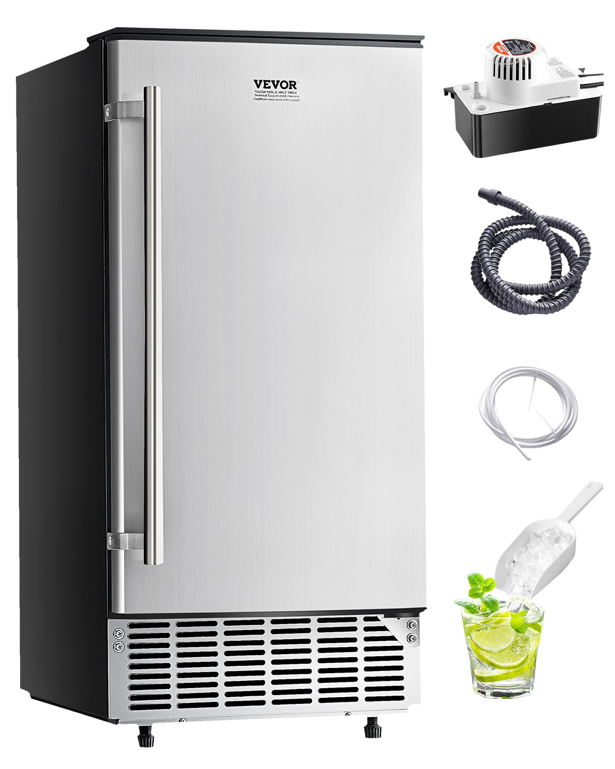 Photo 1 of **parts for the ice maker**
VEVOR Under Counter Ice Maker Machine, 80 Lbs/Day Stainless Steel Built-in Ice Maker with Drain Pump Reversible Door, 26lbs Storage Freestanding Ice Maker for Commercial Home Kitchen