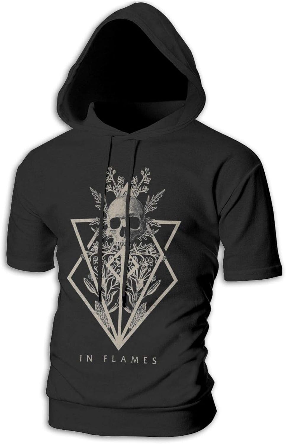 in Flames Band Hoodies Men Short Sleeve Hooded Sweatshirt