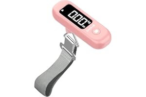 pack all 110 Lbs Luggage Scale, Digital Handheld Baggage Scale, Travel Suitcase Weight Scale with LCD Display, Battery Included, Pink