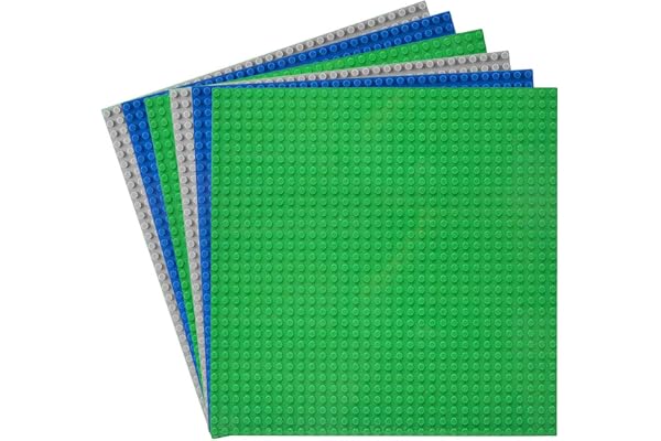 HUIZDQ 6 Packs Classic Baseplates, 25.5 x 25.5 cm, Building Block Baseplates, Compatible with All Major Brands, Base Plate fo