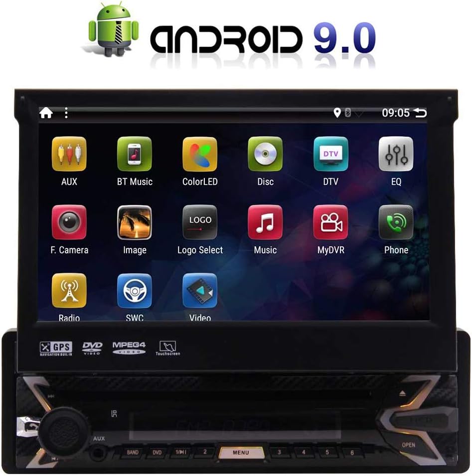 EinCar Single Din Car DVD Player 7inch GPS Navigation System 1 Din Car Radio Capacitive Touch Screen Bluetooth Stereo Support Mirror Link FM AM RDS SWC USB SD CAM-in (Android car DVD Player)