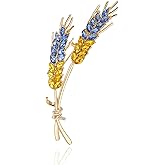 Ukrainian Flag Brooch Creative High Beauty Wheat Ear Breast Pin Simple Suit Coat Fashion Breast Flower Pin Accessories