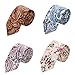 AUSKY 4 Packs Skinny Neckties for Men Boys, 2.35'' Wide Slim Ties in Different Textured Style Mixed set