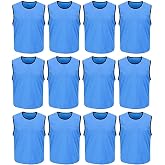 DreamHigh DH Mens Soccer Sports Team Practice Pinnies Scrimmage Training Mesh Vests -12 Pcs Pack