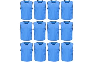 DreamHigh DH Mens Soccer Sports Team Practice Pinnies Scrimmage Training Mesh Vests -12 Pcs Pack