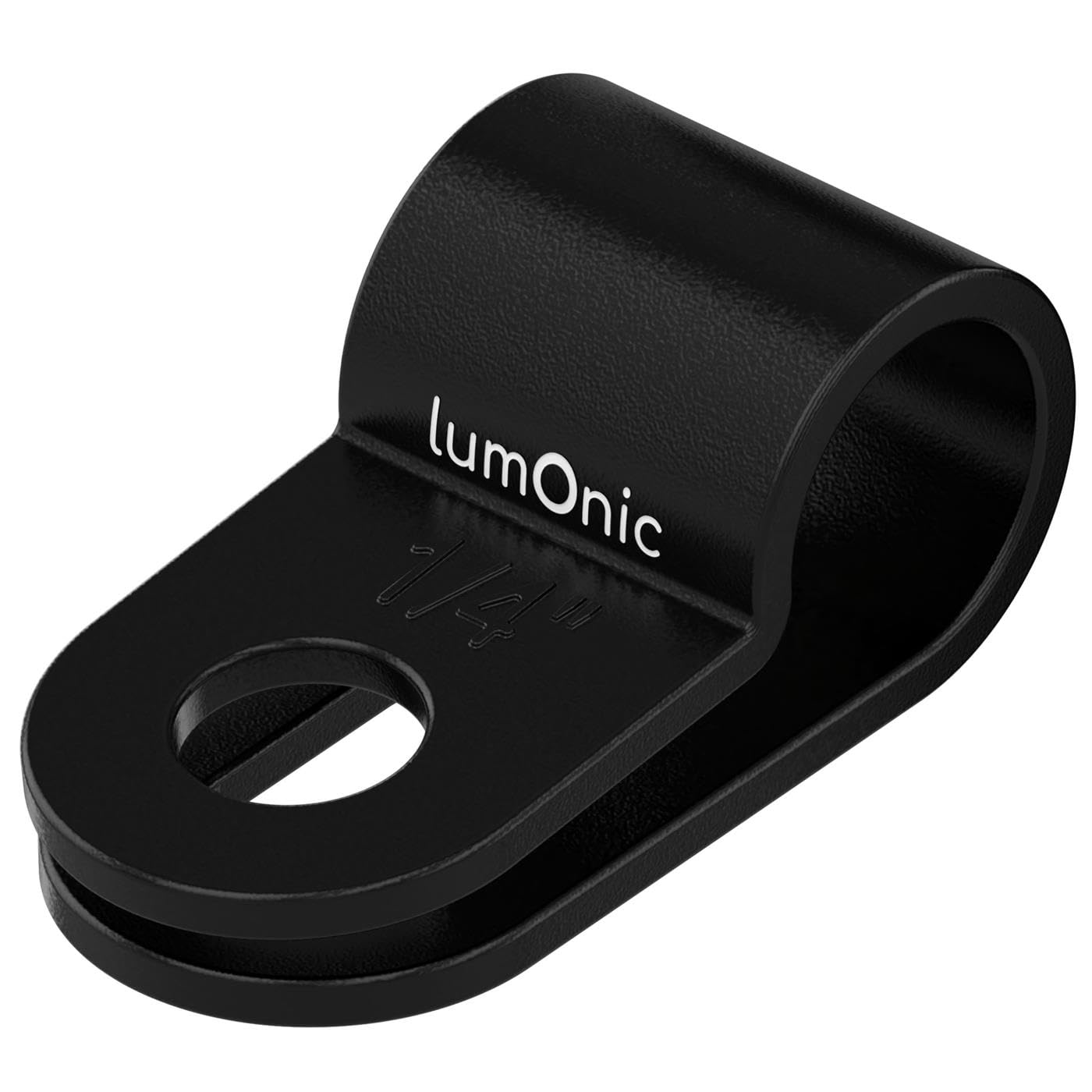 Lumonic 100x P-Clips for 6mm Cable, Black Nylon Cable Clamps