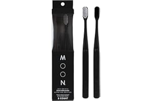 MOON Soft Bristle Toothbrush 2-Pack - Extra Soft Toothbrushes for Adults, Sensitive Gums & Teeth-Friendly - 720 Tapered Ultra-Fine Bristles per Brush for Gentle Deep Cleaning (2 Pack)