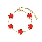 TICVSS Four Leaf Clover Bracelet for Women 18K Gold