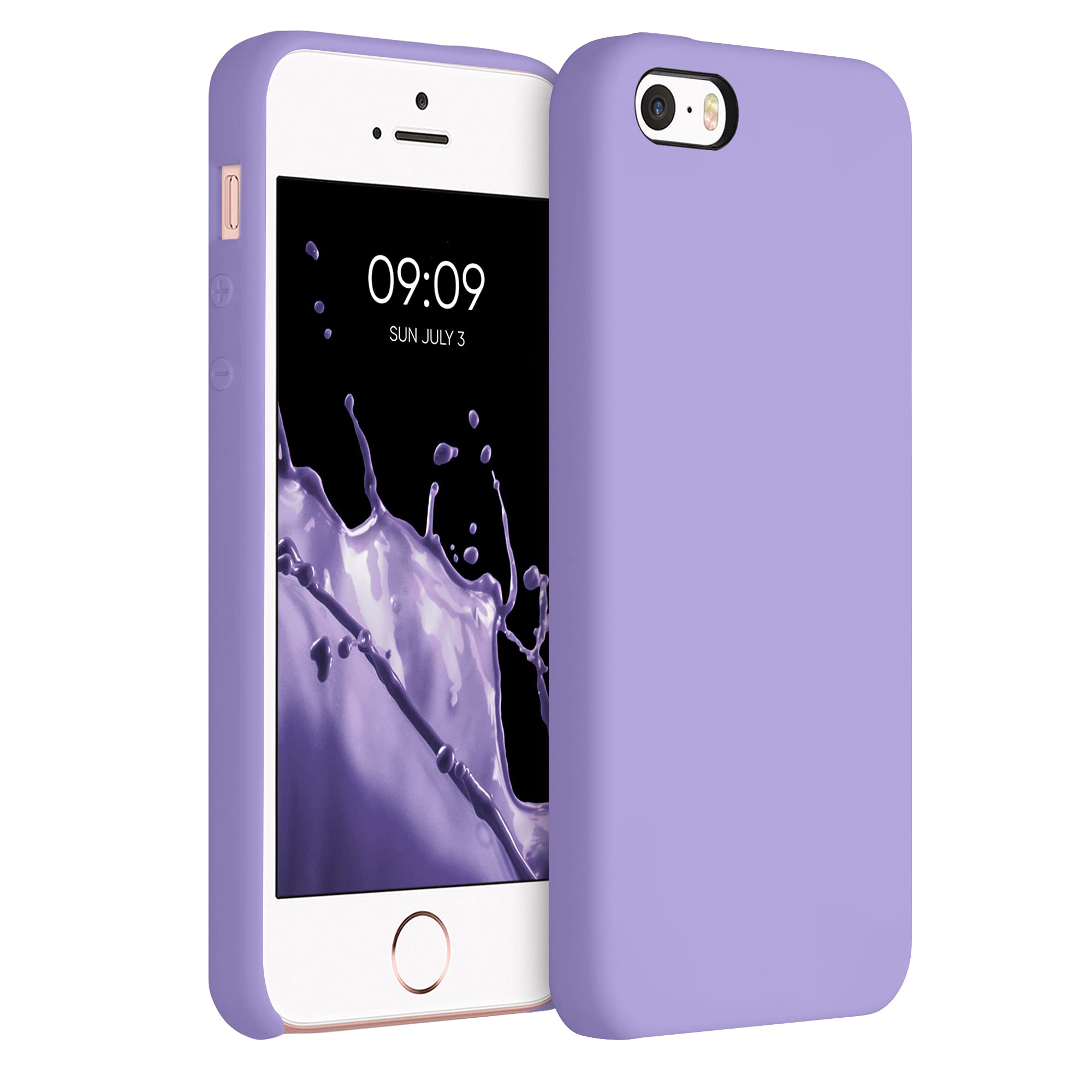 kwmobile Case for Apple iPhone SE (1.Gen 2016) / iPhone 5 / iPhone 5S Case - Soft Cover - Shockproof Silicone - Wireless Charging Violet Purple โ image 1
