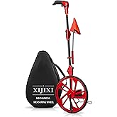 XIJIXI Distance Measuring Wheel in feet,Measure Wheel,Collapsible Rolling Measurement Wheel,12.5&rdquo;Diameter Wheel,With One key to Zero,Upgrade Flag Holder,With 10 Survey Flags(Red）
