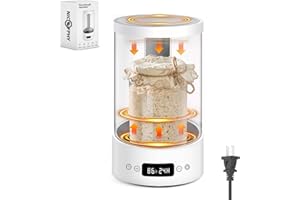Sourdough Starter Warmer Home Incubator - Upgraded Sour Dough Warmer Box with Double Heating Plates and Warming Dome, 70-100°