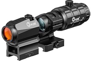 CVLIFE JackalHowl Red/Green Dot Sight & 3X Magnifier Combo Set, 2 MOA Motion Awake Red Dot Optics and Flip-to-Side Magnifier Kit, Absolute Co-Witness Mount