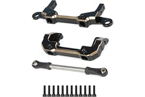 AMK SCX10 III Brass Bumper Munnt Black Coating, 158g Front Rear Bumper Set Complete with Steering Link for 1/10 RC Crawler Body LCG Chassis Axial SCX10 Upgrades