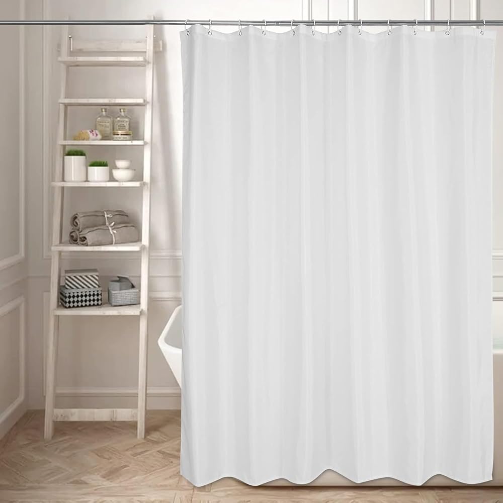 Miorkly Shower Curtain White 180x180 cm Waterproof 12 Hooks Anti-Mould