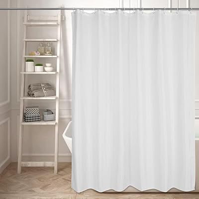 Miorkly Shower Curtain White 180x180 cm Waterproof 12 Hooks Anti-Mould