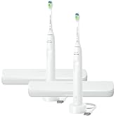 Philips Sonicare Electric Toothbrush with DiamondClean Brush Head 2-Pack Bundle, Rechargeable Electric Tooth Brush with Pressure Sensor, Sonic Electronic Toothbrush, Travel Case, White