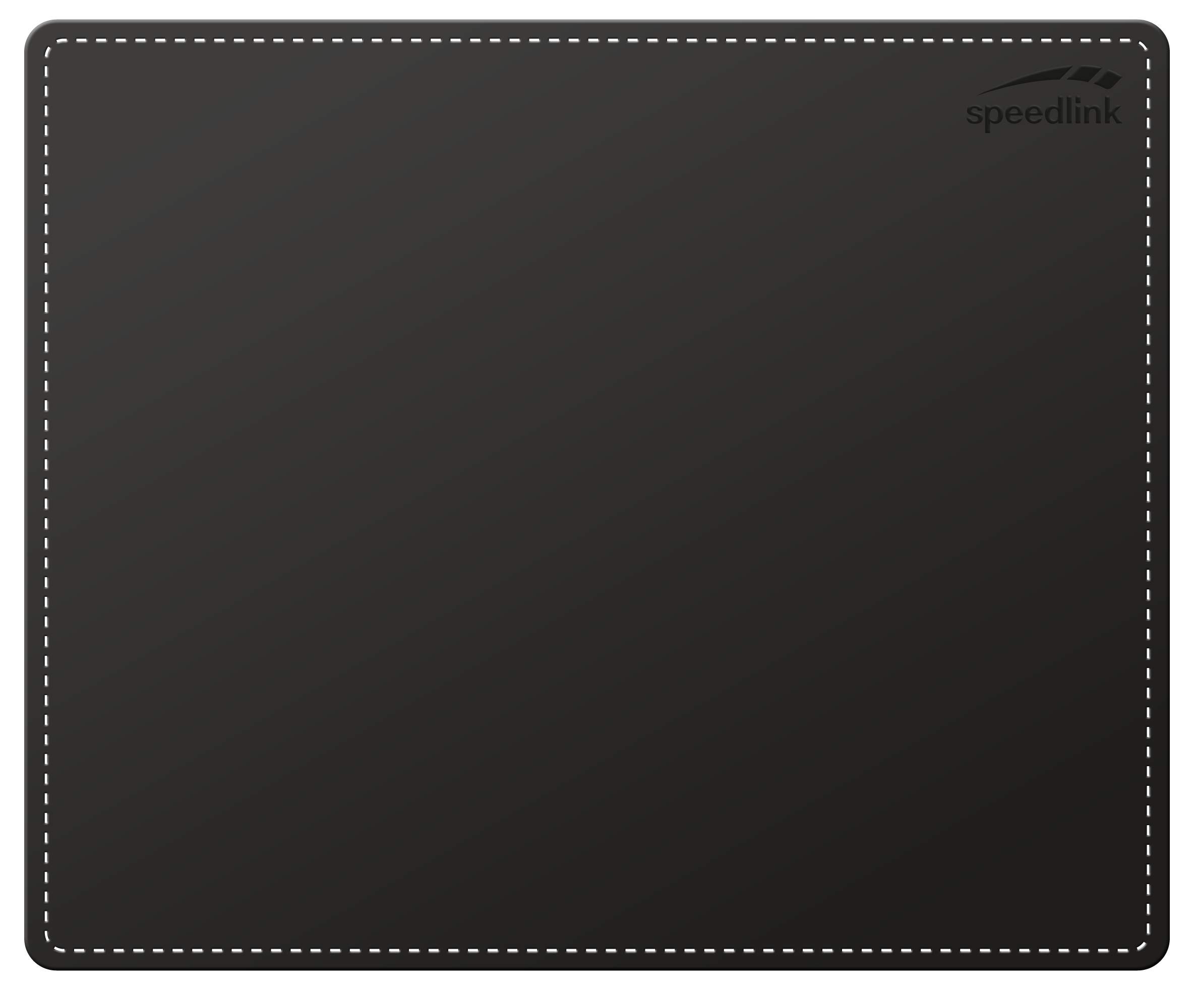 Speedlink Notary Soft Touch Mousepad SL-6243-LBK, Stylish Leather-Look, Soft Surface, Stitch Detailing, Non-Slip Backing, 23 Centimetre Length x 19 Centimetre Width x 3 Millilitre Thick, Black