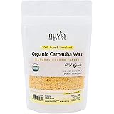 Nuvia Organics USDA Certified Carnauba Wax, 100% Vegan, Sustainably Harvested - Great for DIY Cosmetics, Food Grade, Various