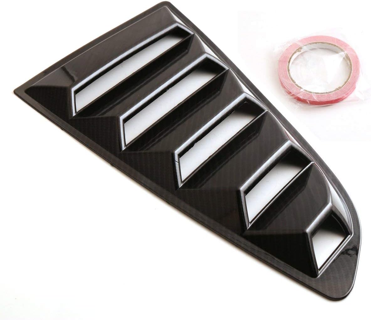 Elviray 1Pair Black Carbon Fiber Grain Car Side Window Louvers For Ford Mustang 2015-2017 Car Styling Modification Accessories