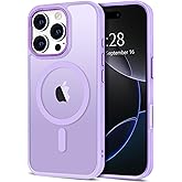 Hython Case for iPhone 16 Pro Case Magnetic Translucent Matte Phone Cases 6.3" [Compatible with MagSafe] Thin Slim Fit Shockproof Bumper Hard Protective Cover for Women Men Girls, Frosted Light Purple