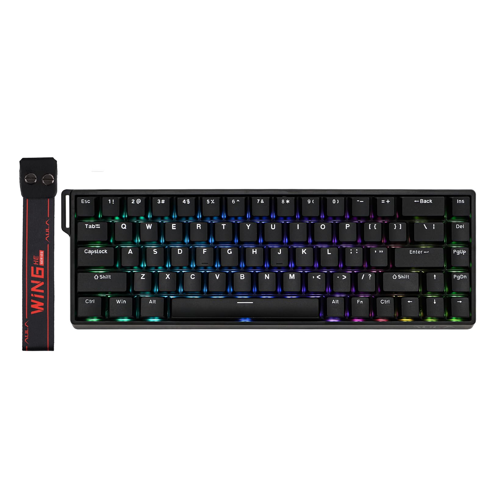 EPOMAKER Aula WIN68 HE Magnetic Keyboard with Adjustable Actuation, Hall Effect Switches, 65% Wired Compact Keyboard, 8000 Hz Polling Rate, Hot-Swappable (Black)