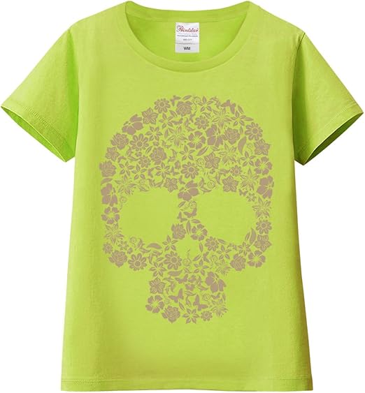 Amazon ノーブランド品 花柄スカル ライトグリーン Xxxlサイズメンズ半袖tシャツ Tシャツ カットソー 通販