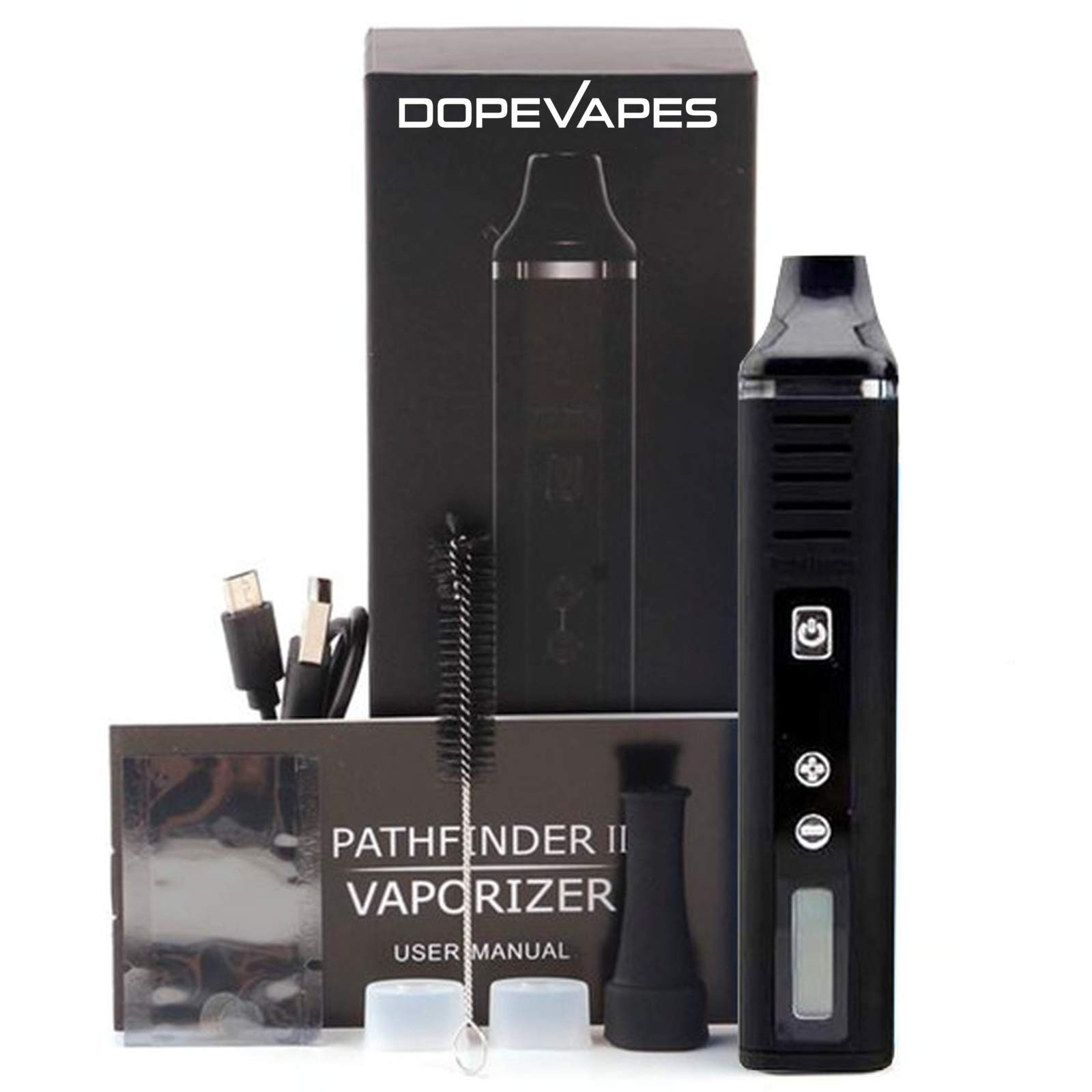 Pathfinder V2 Dry Herb Vaporizer by DopeVapes, 2200mAh Battery, Large 1g Chamber, LCD Screen, Advanced Variable Temperature Control (Black)