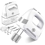 Lord Eagle Hand Mixer Electric 400W Power Handheld Mixer with Storage Case, Turbo, Eject Button, 4-Speed Egg Beater Mixing Do