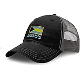 Richardson Soft Mesh Cap Hat Embroidered Bahamas National Flag Embroidery Trucker Hats for Men & Women