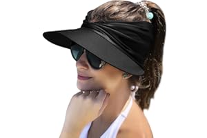 Muryobao Womens Sun Visor Hat Wide Brim Summer UPF 50+ UV Protection Beach Sport Cap