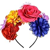 DreamLily Rose Flower Crown Headband HalloweenCinco De Mayo Party Costume Headpiece NC26